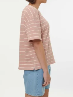 Sweatshirt aus Bio Baumwolle, 85 camelie/offwhite, S, GOTS