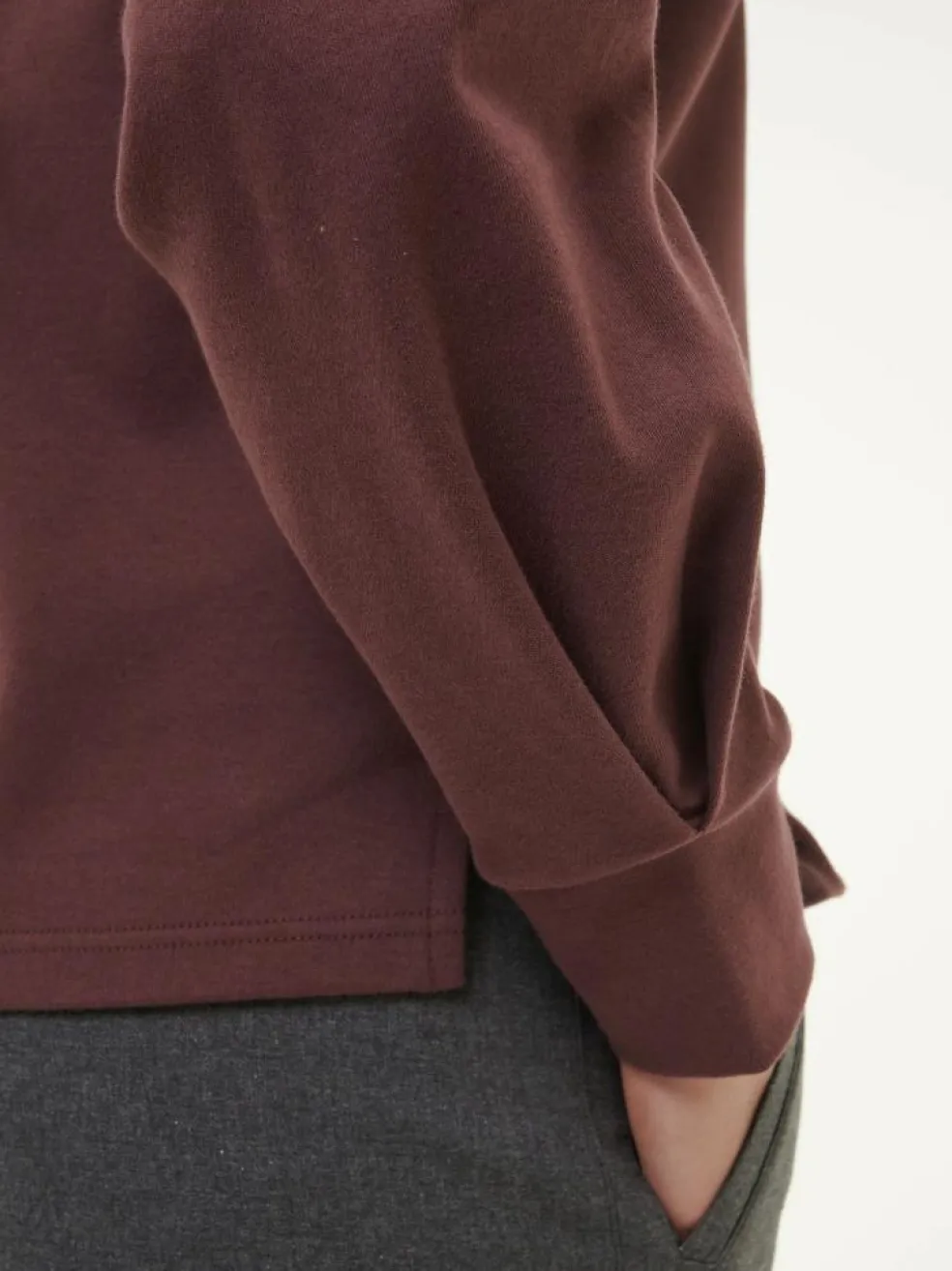 Sweatshirt aus Bio Baumwolle, 03 merlot, 38, GOTS