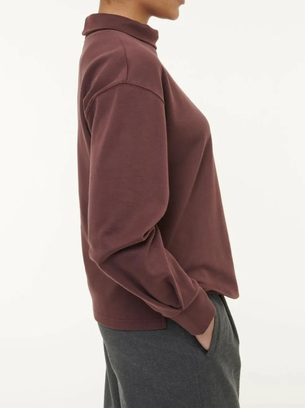 Sweatshirt aus Bio Baumwolle, 03 merlot, 38, GOTS