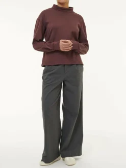 Sweatshirt aus Bio Baumwolle, 03 merlot, 38, GOTS