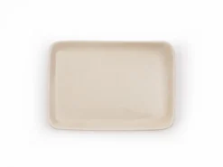 Tablett aus Porzellan, weiß, 12 x 9 cm