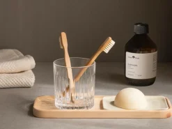 Tablett aus Porzellan, weiß, 12 x 9 cm