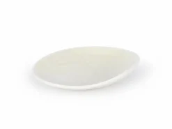 Teller aus Porzellan mit Farn, weiß, ø 12 cm