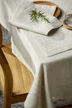 Tischdecke EMMA, natur/natur, 135 x 250 cm, 50 % Baumwolle/50 % Leinen, GOTS