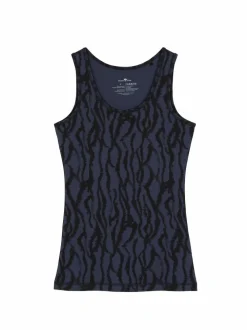 Top aus Bio Baumwolle, 82 print mitternachtblau, 38, GOTS