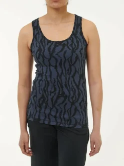 Top aus Bio Baumwolle, 82 print mitternachtblau, 38, GOTS