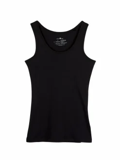 Top aus Bio Baumwolle, 01 schwarz, 38, GOTS