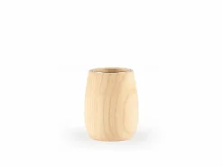 Vase aus Eschenholz, inkl. Glaseinsatz, H 12 cm, ø 8 cm