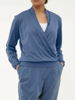 Wickelshirt aus Bio Baumwolle, 33 vintage Indigo, S, GOTS