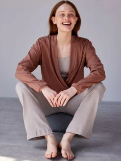 Wickelshirt aus Bio Baumwolle, 71 cappuccino, S, GOTS