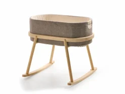 Wiege Serafina, inkl. Housse und Matratze, Wollstoff Tano Natur (79), Esche