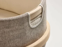 Wiege Serafina, inkl. Housse und Matratze, Wollstoff Tano Natur (79), Esche