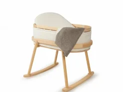 Wiege Serafina, inkl. Housse und Matratze, Wollstoff Tano Natur (79), Esche