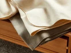 Wohndecke Mila Pur, natur, 150 x 200 cm, 100 % Baumwolle, Baumwolle kbA, GOTS