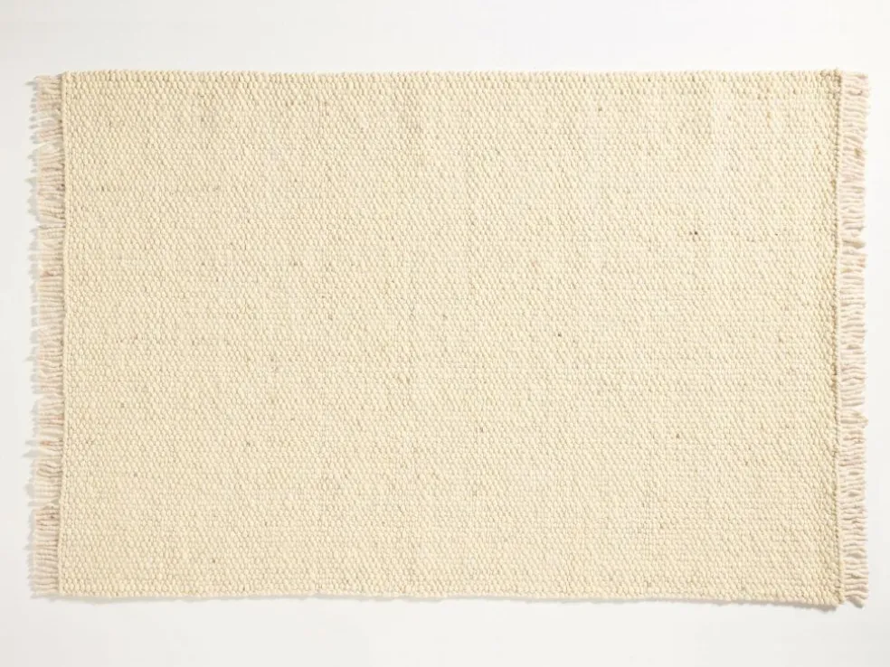 Wollteppich Cheviot, GOTS, Naturweiß ungefärbt, 70 x 140 cm