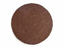 Wollteppich Maglia, Dunkelbraun, Ø 140 cm