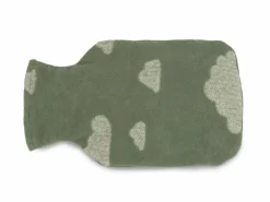 Wärmflaschenbezug Wölkchen, salbei, 2 L, 100 % Baumwolle, GOTS