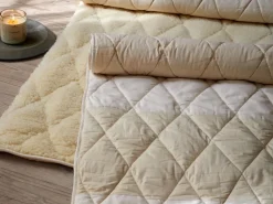 Yogamatte mit Schurwolle, natur, 75 x 200 cm, Schurwolle kbT, Baumwolle kbA