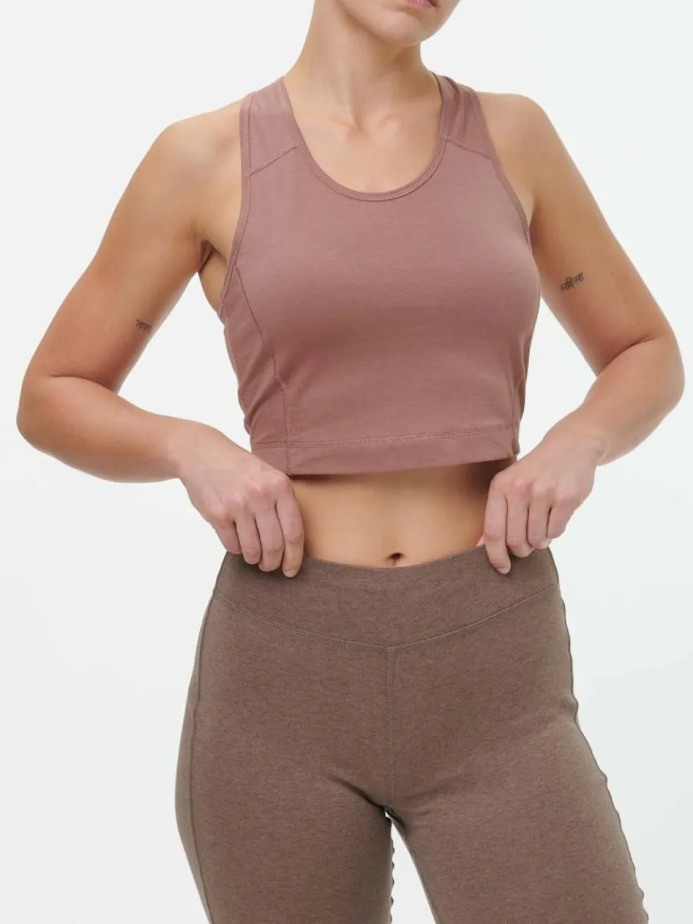 Yogatop aus Bio Baumwolle, 71 cappuccino, 38, GOTS