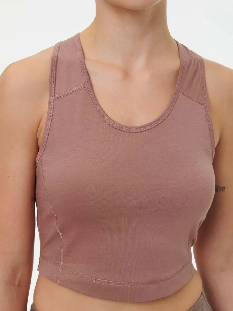 Yogatop aus Bio Baumwolle, 71 cappuccino, 38, GOTS