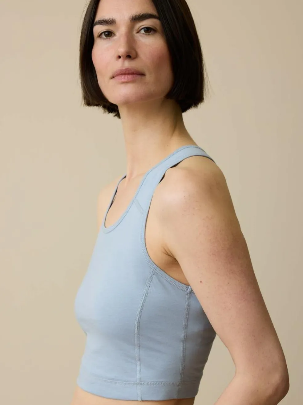 Yogatop aus Bio Baumwolle, 28 kornblume, 44