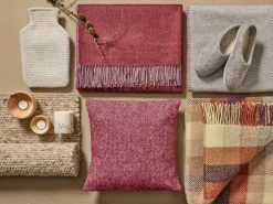 Zierkissenbezug Selma, port, 40 x 40 cm, 100 % Schurwolle (Lamm), eco-wool