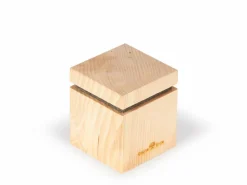Zirbenduftspender mit Filz und Holzgewinde für Zirbenöl, 7 cm x 7 cm x 8,5 cm