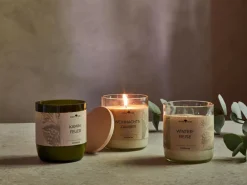 Zirbenholzdeckel für rezykliertes Glas unserer Duftkerze